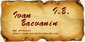 Ivan Bačvanin vizit kartica